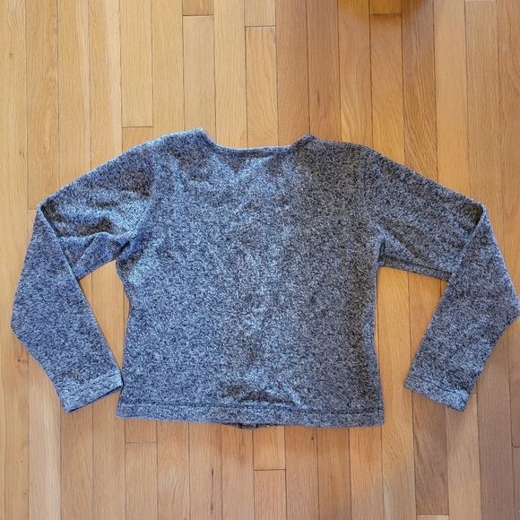 5/$20 Vintage 90s grey marled long sleeve cropped button sweater ribbed small - Picture 2 of 6